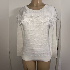 Ann Taylor Loft Pullover Cotton Sweater Tassle Size S NWT